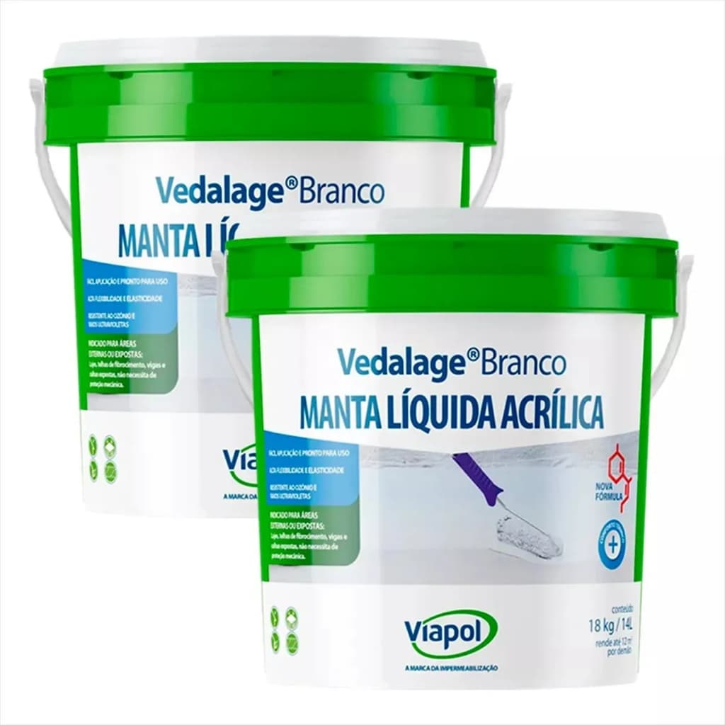 Manta Líquida Branca Vedalage Viapol Impermeabilizante 3,6L