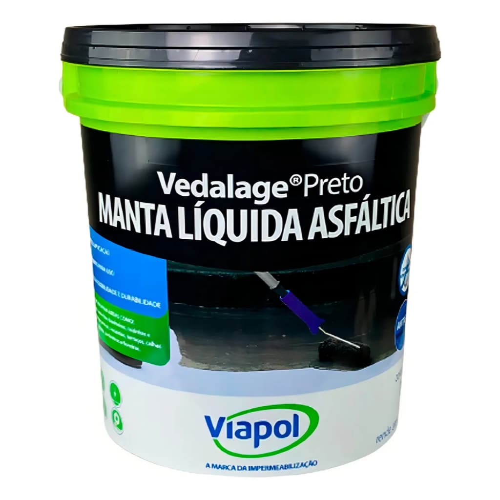 Manta Líquida Preta Vedalage Viapol Impermeabilizante 3,6L