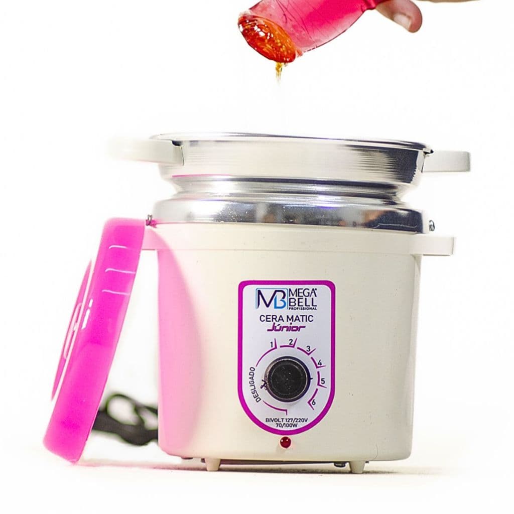 Termocera Aquecedora de Cera Bivolt Com Refil Júnior 400g Branco c/ Rosa - Mega Bell (7117 MB)