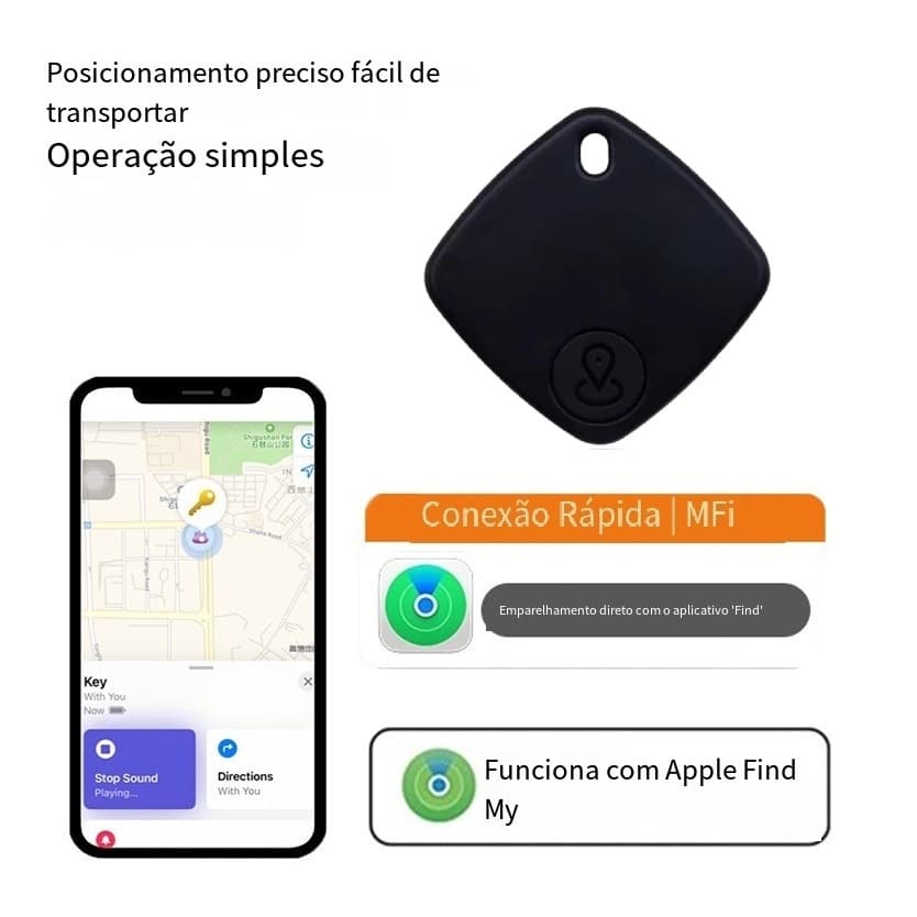 Rastreador GPS Smart Air Tag Compativel para Iphone Localizador Mala Pet Carro Moto Apple IOS
