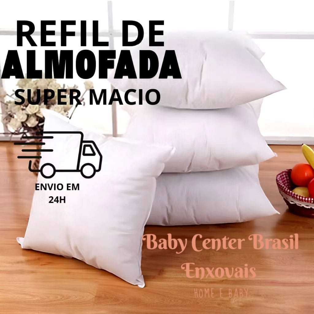 Kits 5 Enchimentos de Almofadas Refil 45x45 Fibra Mista Têxtil Ecológica Casa e Conforto