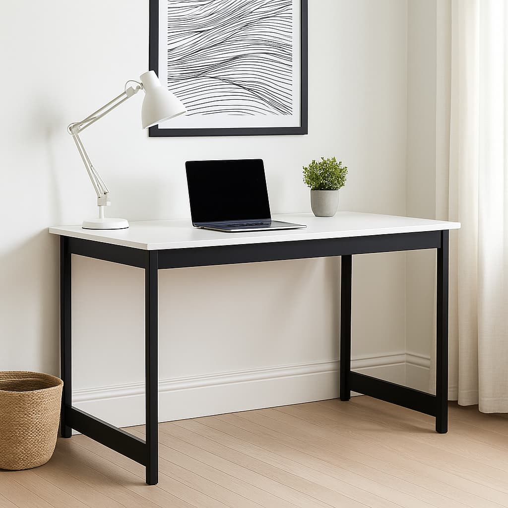 Mesa de Trabalho 100cm – Estrutura de Aço e Tampo MDP em Cores Variadas