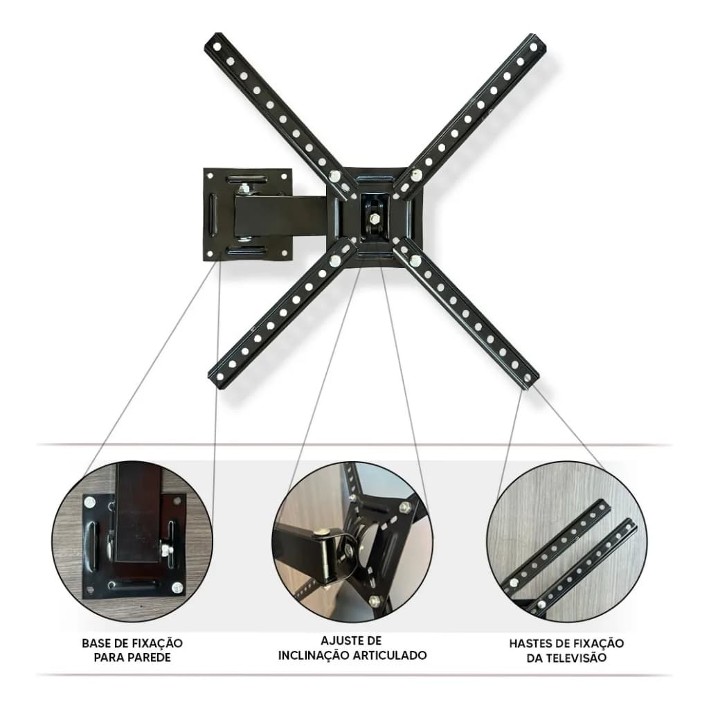 Suporte Articulado Para Tv E Monitor 10 A 55 LED LCD 180 Graus Brasforma Premium + Envio Rápido