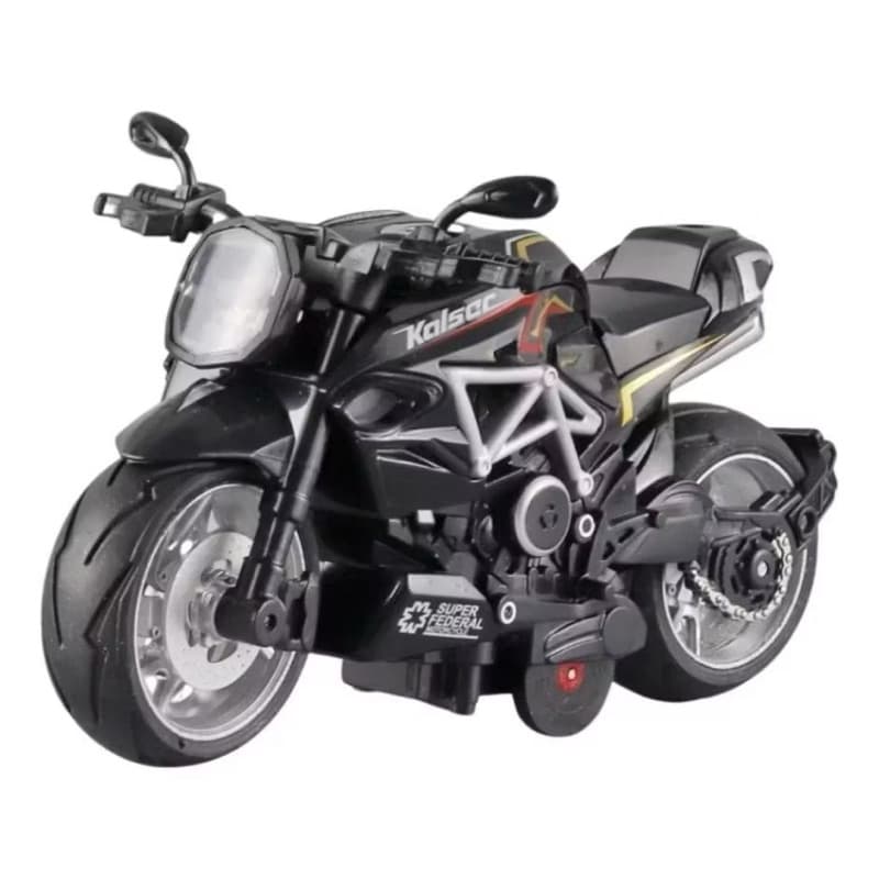 15cm Moto Motinha Coleção Acende Farol Com Som Fricção Miniatura