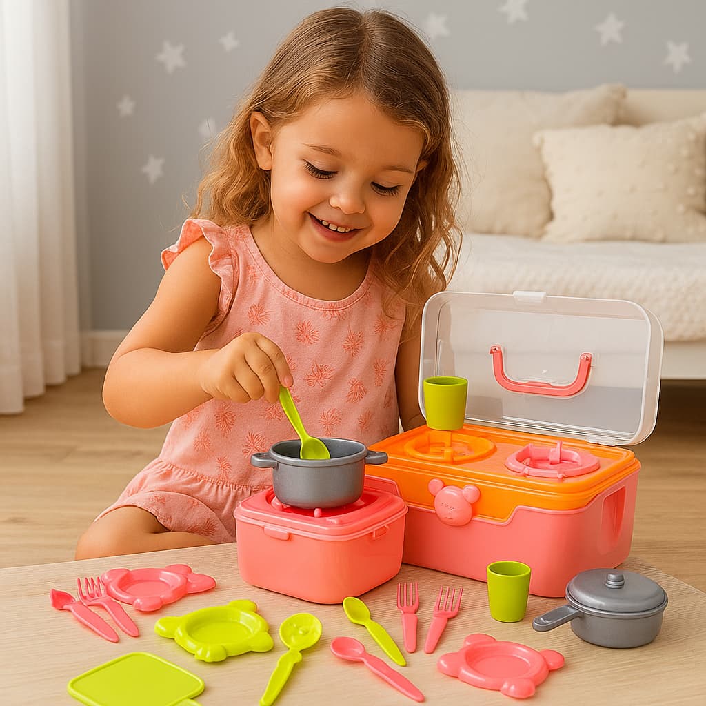 Panelas e Fogão de brinquedo Brincar de Cozinha Comidinha
