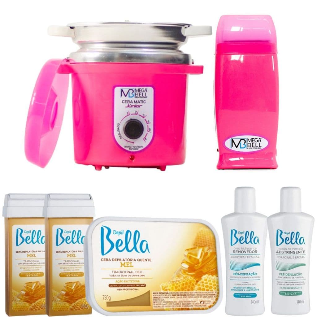 Kit Termocera 400g Pink + Roll-on + Ceras + Loções