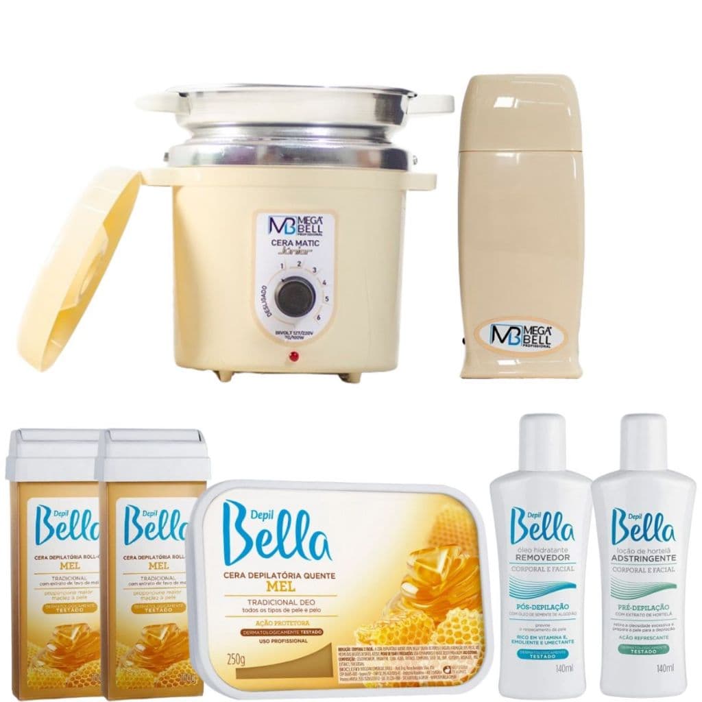 Kit Termocera 400g Bege + Roll-on + Ceras + Loções