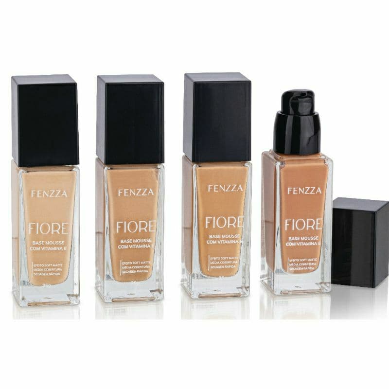 Base Mousse Linha Fiore – Fenzza Make Up ✨ Pele uniforme, toque aveludado e acabamento natural