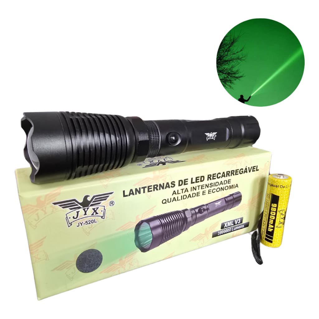 Lanterna Tática Led Verde Com Suporte P/ Espingarda Cor da lanterna Preto Foco Redondo