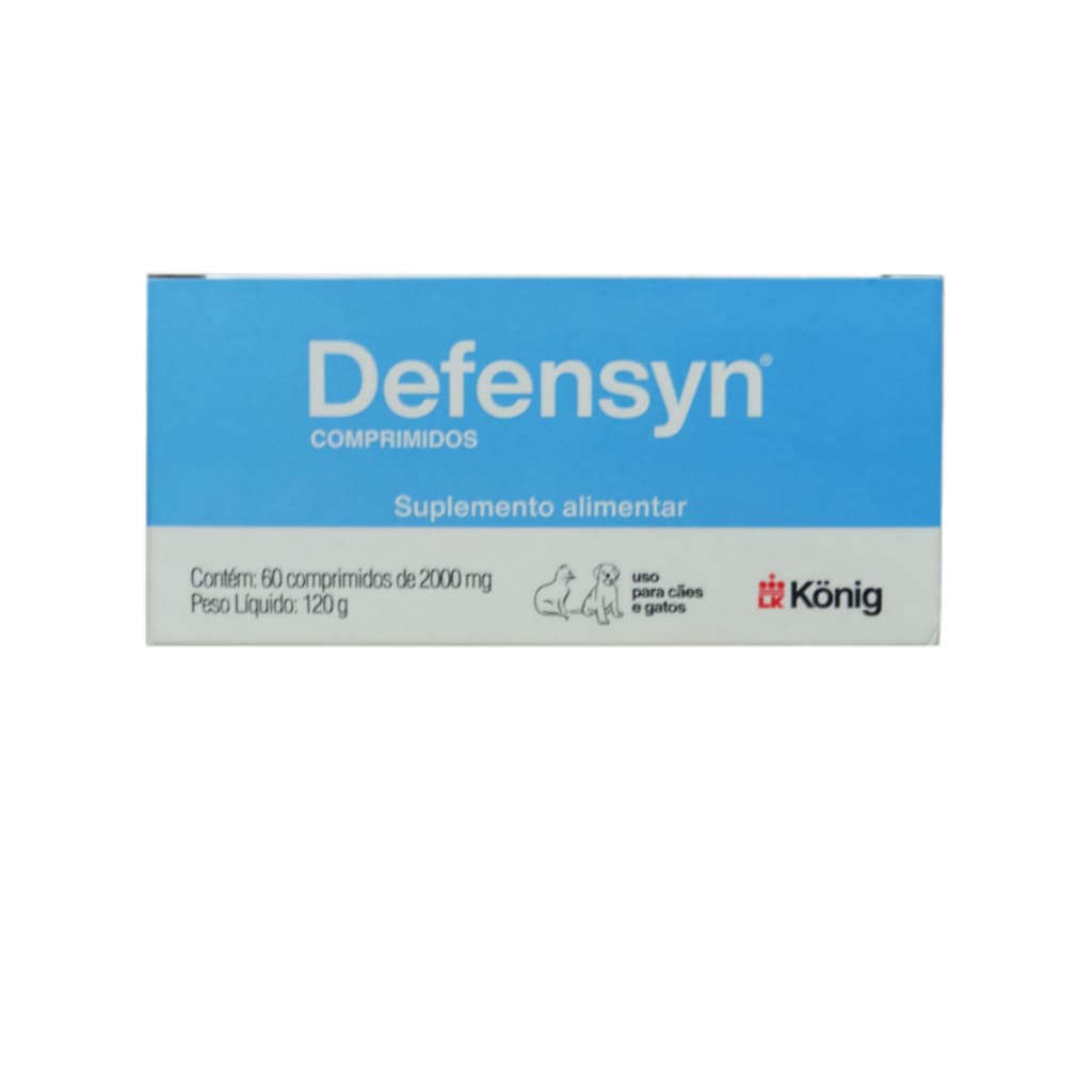 Suplemento Alimentar Defensyn 2000mg Com 60 Comp. para Cães e Gatos - König