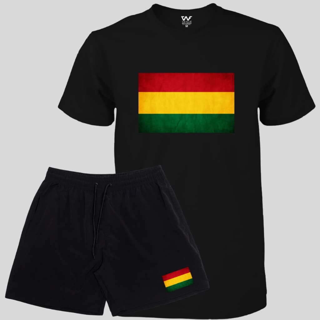 Conjunto Reggae Bermuda Elastano + Camiseta Masculina Bob Marley Lançamento
