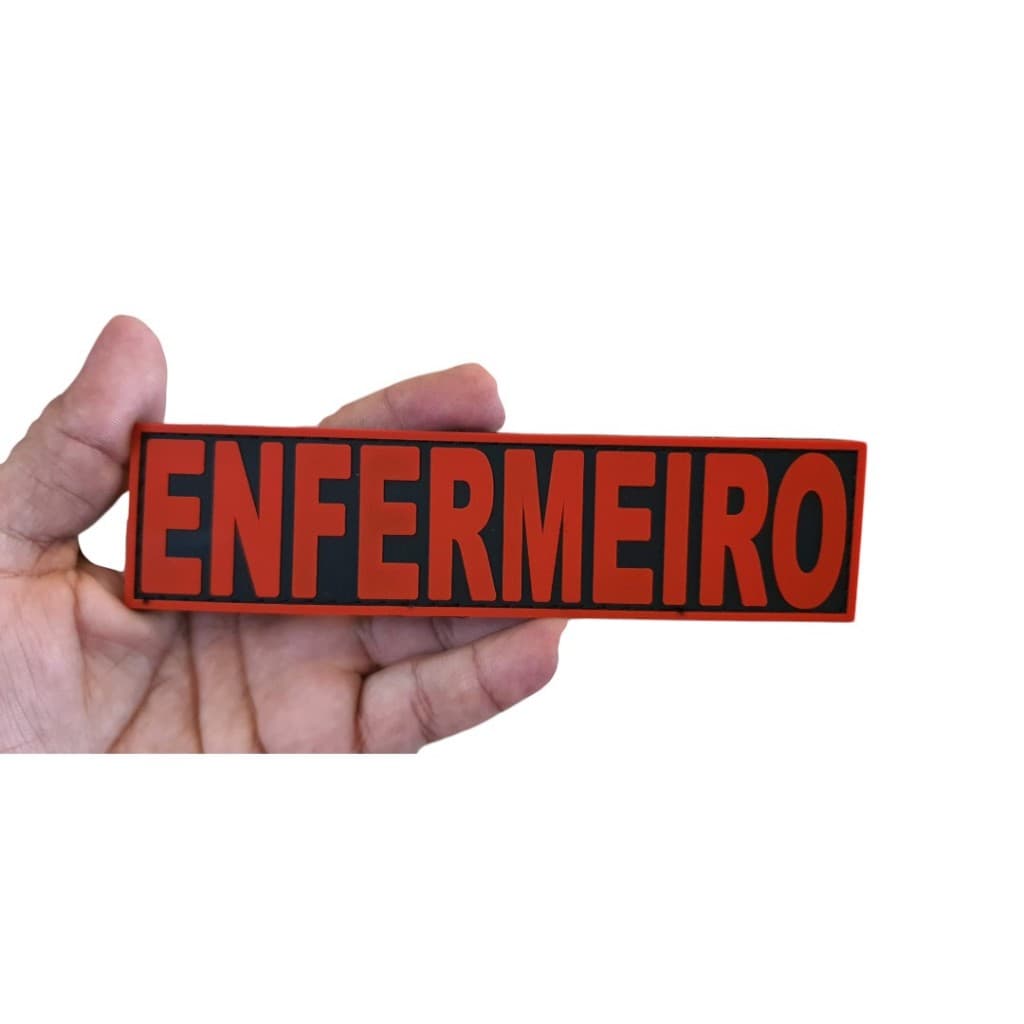 Patch Emborrachado Enfermeiro Letra vermelha com fundo Preto