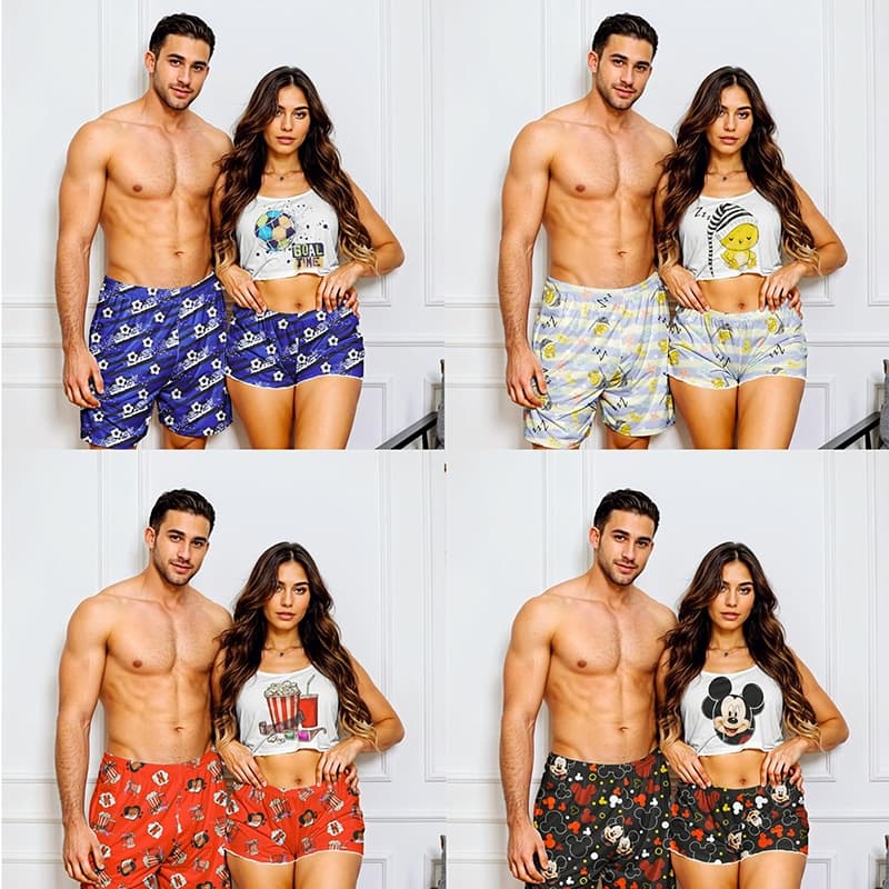 Pijama Personagens Casal Roupas de dormir