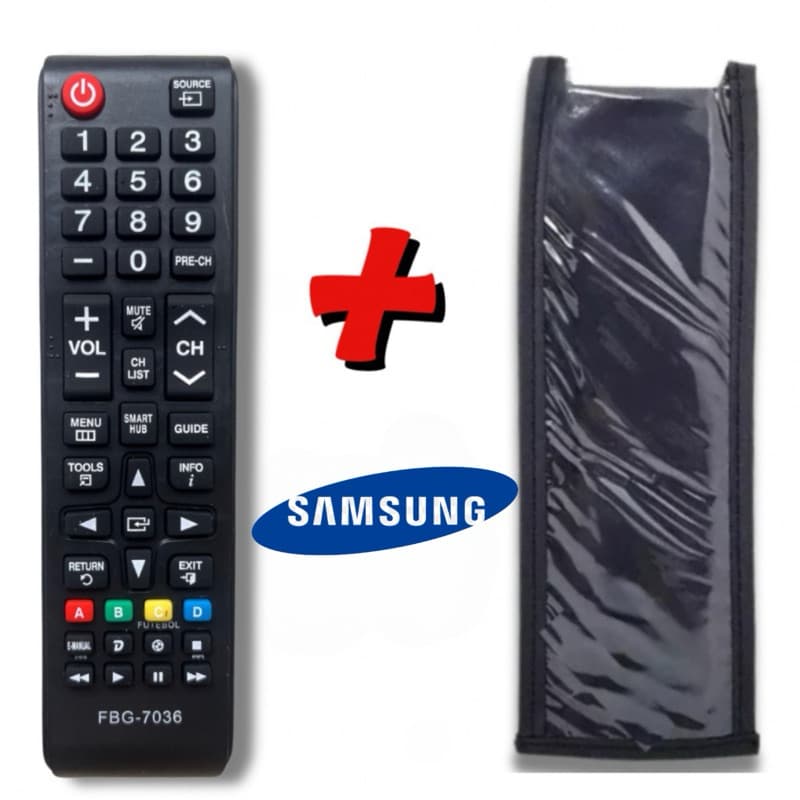 Controle Remoto + Capa Compatível Samsung Smart TV Universal