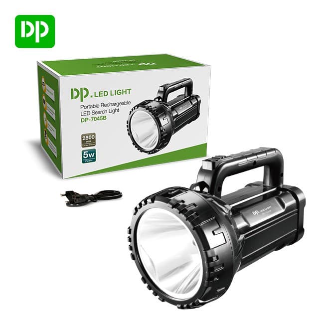 Lanterna Holofote Tatica de mao LED com alca Recarregavel DP-7045B