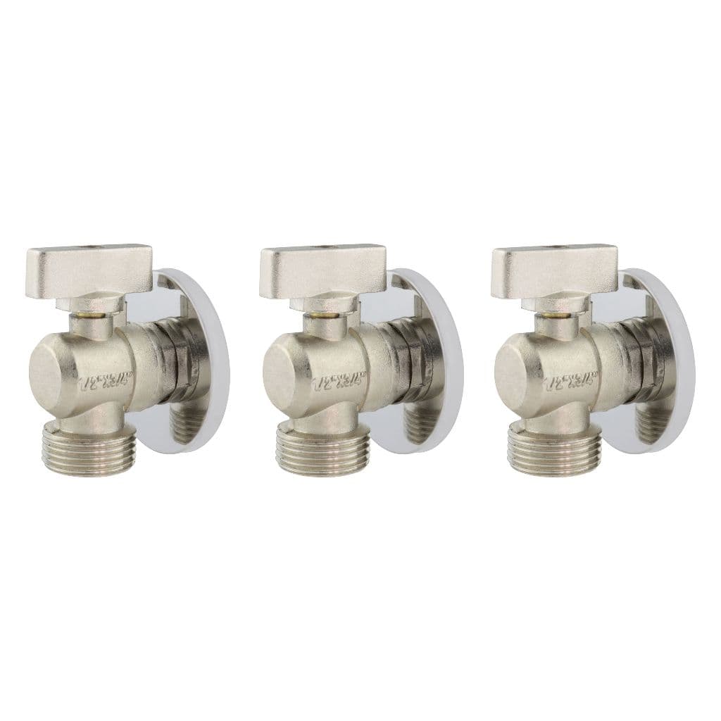 3 Registro Esfera 1/4 de Volta em Metal 1/2 3/4 Torneira para Máquina de Lavar Tanque Jardim Premium