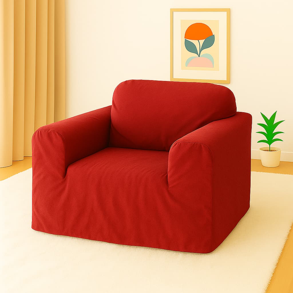 Capa de Poltrona Ajustável 1 Lugar Sala Malha Premium Diversas Cores