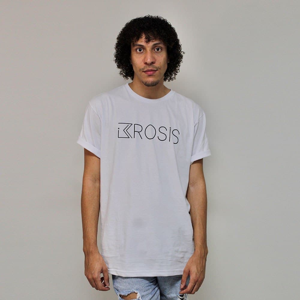Camiseta Unissex Branca 100% Algodão Brosis Camiseta Casual Confortável Estilo Streetwear