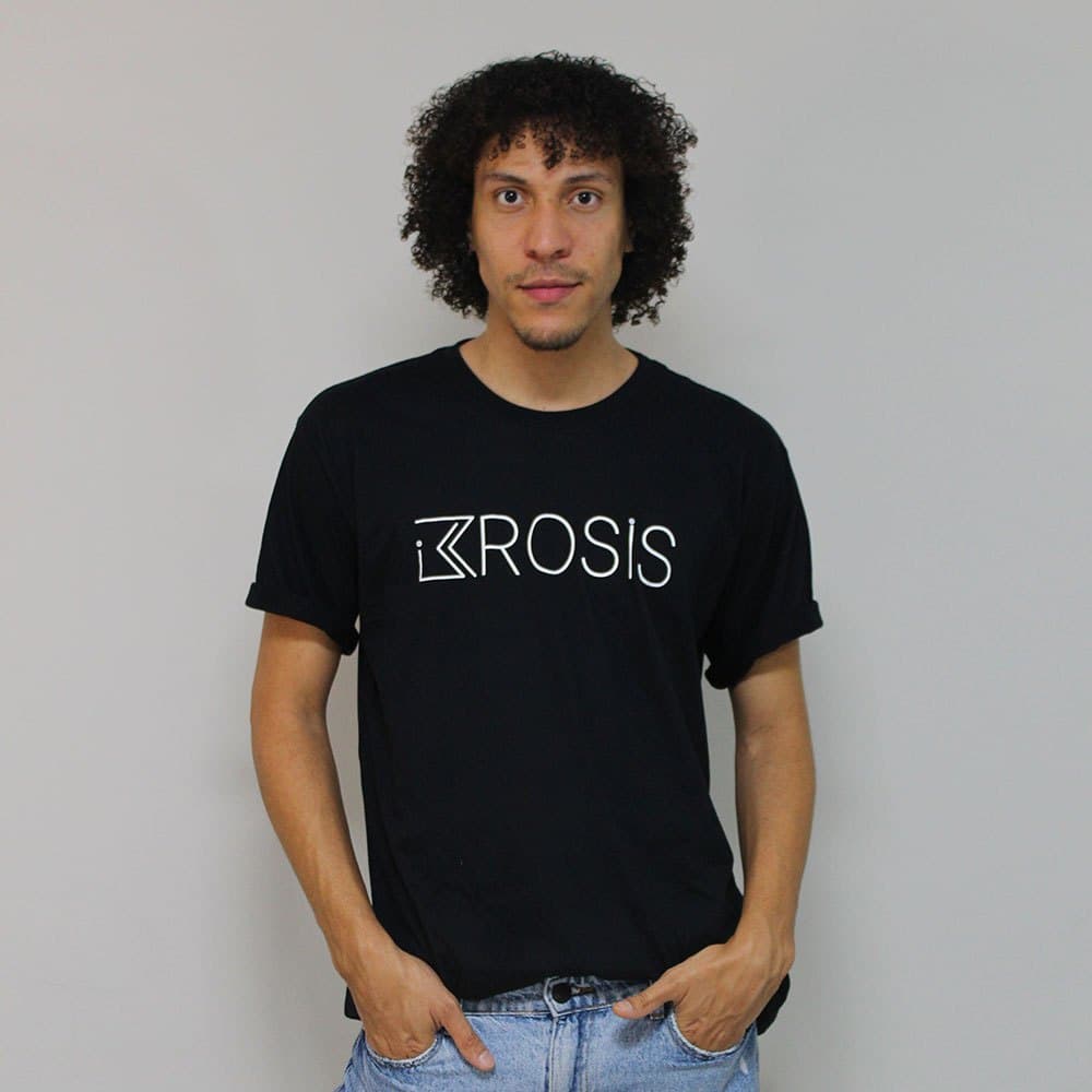Camiseta Unissex Básica Preta Brosis 100% Algodão, Moda Casual e Streetwear Versátil