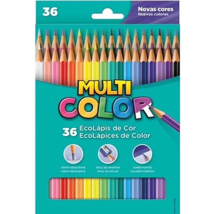 Lápis De Cor Multicolor - Escolar 36 Cores