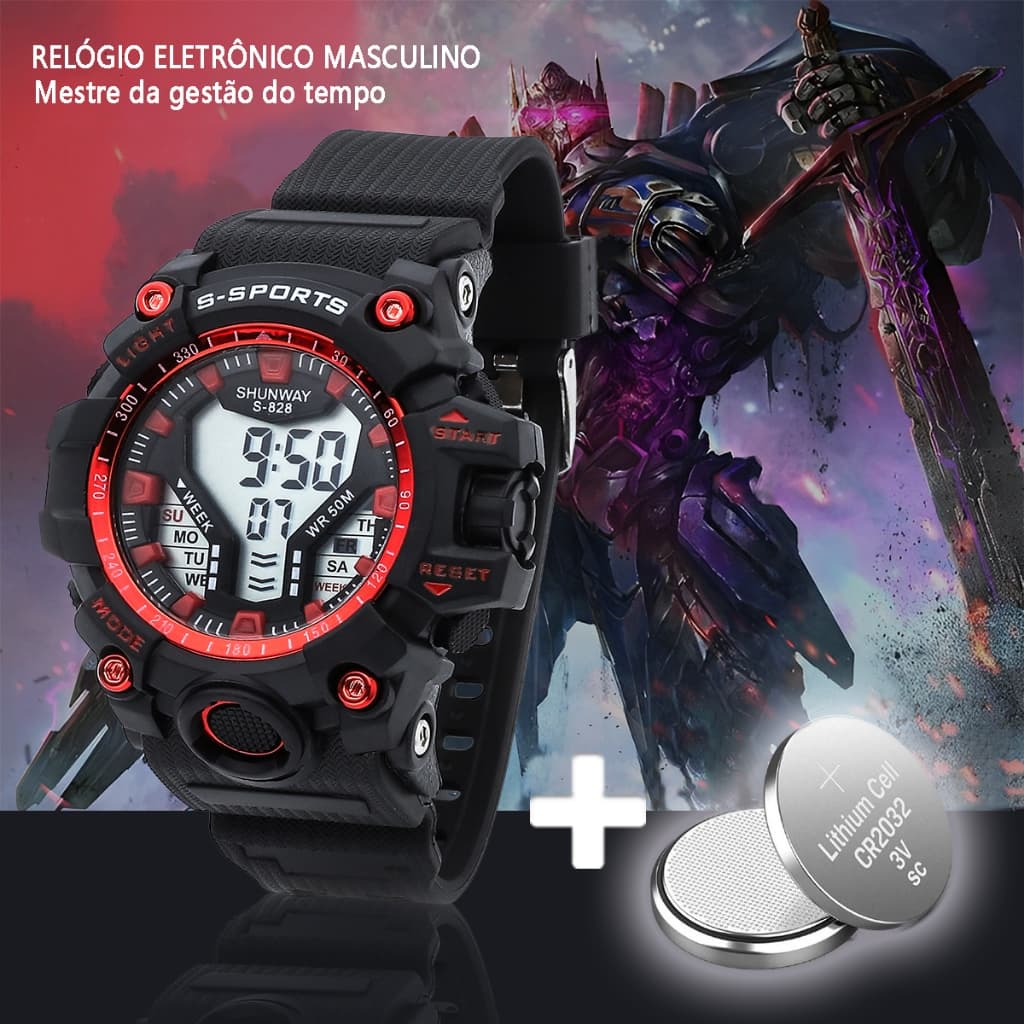 Relógio Masculino Digital Esportivo À Prova D'água Luminoso Led Original