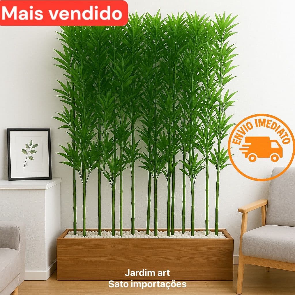 Kit 5 Unidades Haste de Bambu Artificial Toque Real 1,05m