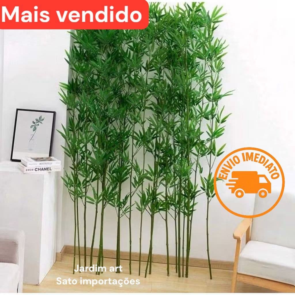 Planta Artificial Haste de Bambu Artificial Toque Real 1,05m