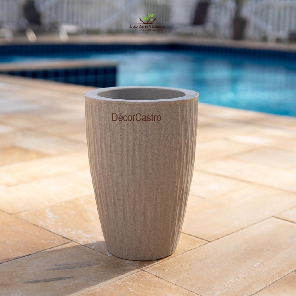Vaso para Plantas Coluna Horizontal P em Polietileno Decorativo Jardim Moderno