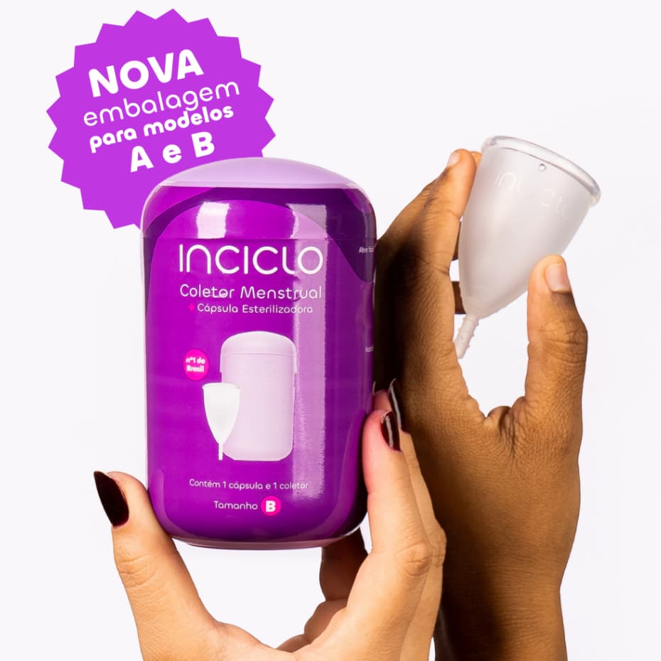 Coletor Menstrual Inciclo + Cápsula Esterilizadora Inciclo Reutilizável Silicone Copinho