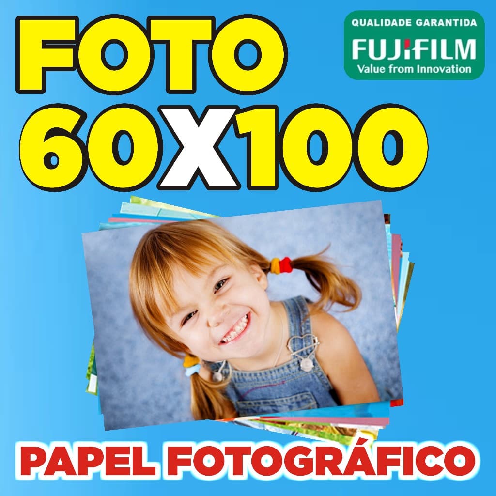Impressão / Revelação de Foto e Poster 60x100 Cm Papel Fotográfico Fujifilm