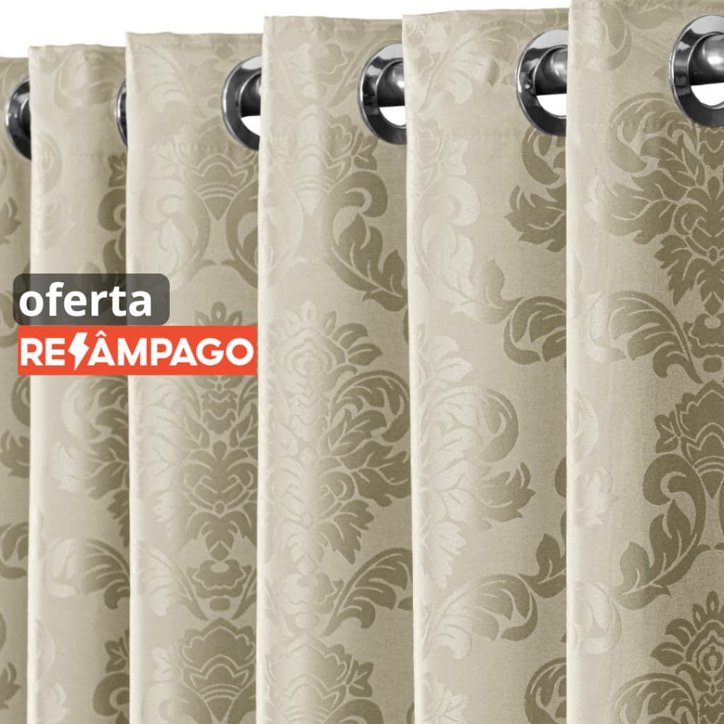 Cortina Jacquard Sala E Quarto 4,00 mts X 2,60mts Tecido Importado Jacquard semi-blackout
