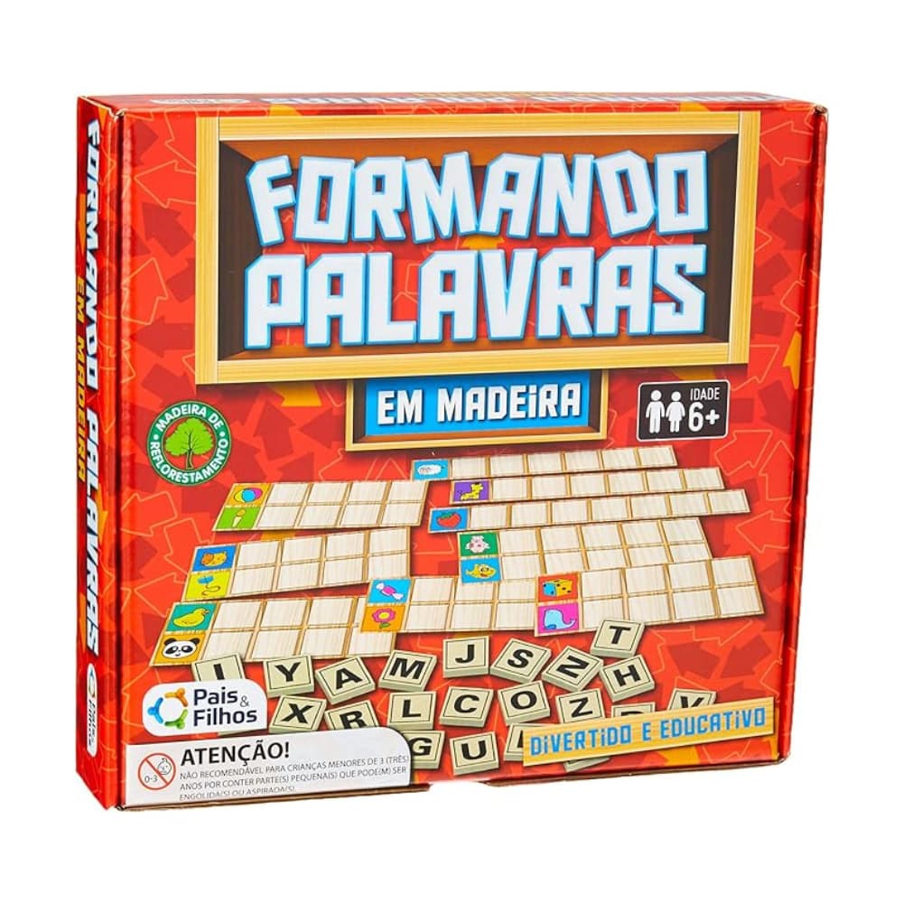 Brinquedo Pedagógico Madeira Formando Palavras Pais e Filhos