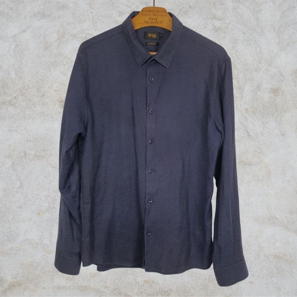 camisa manga longa masculina slim fit tng