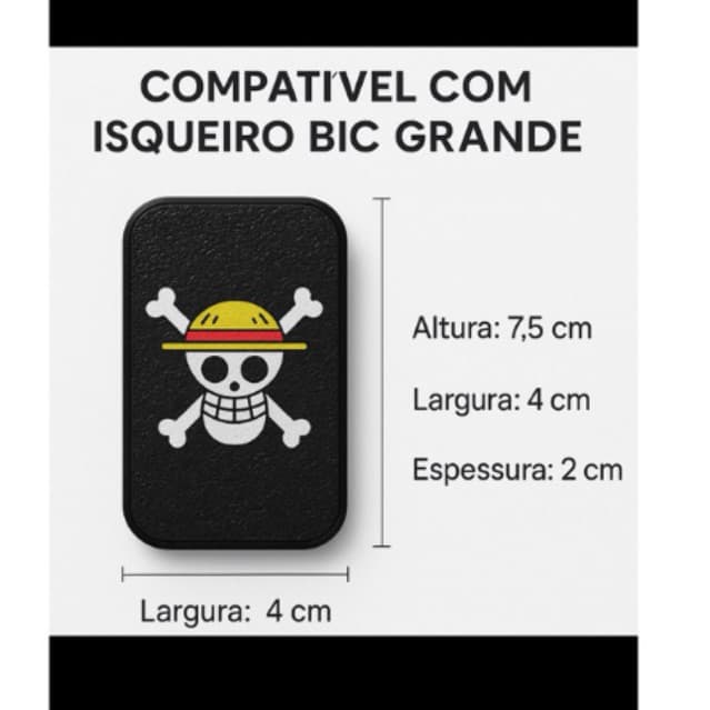 Case capinha  Para Isqueiro Bic Personalizado – Impressão 3D Multicor – Estilo Geek/Anime