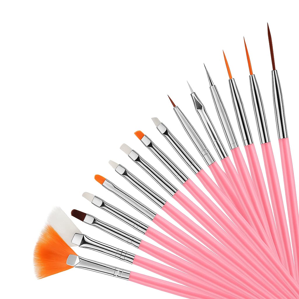 Kit 15 Pincéis Profissionais para Unhas – Nail Art, Detalhes e Arte em Gel Pincel