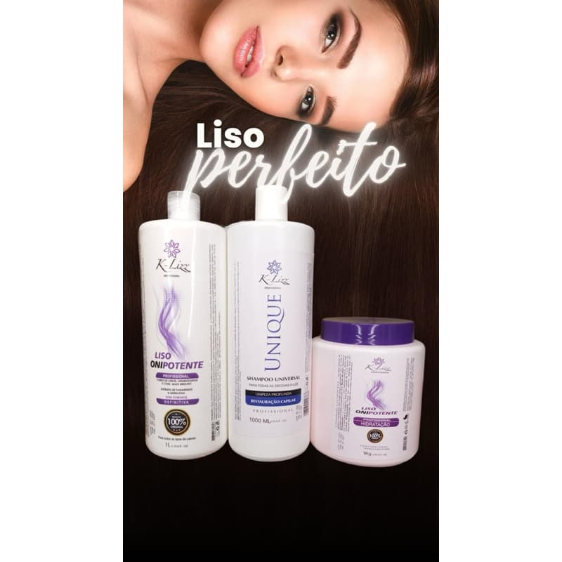 COMBO LISO ONIPOTENTE GLOSS + SHAMPOO + HIDRATAÇÃO 1kg SEM FORMOL