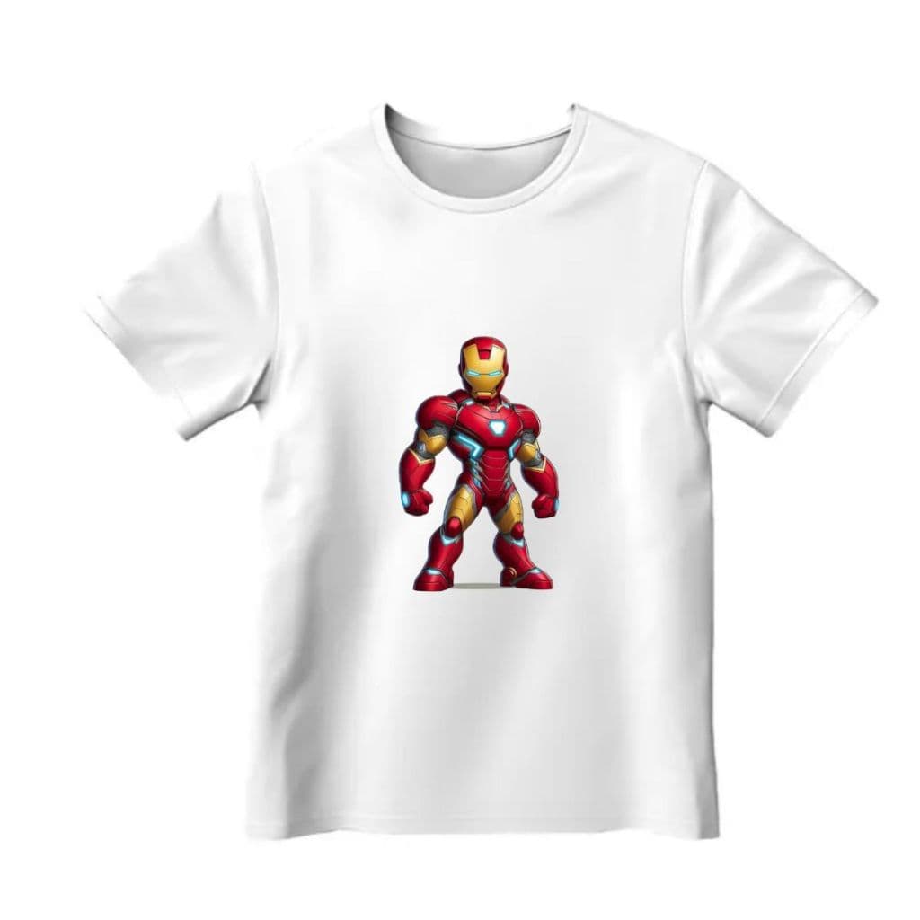 Camiseta Infantil Masculina Estampada Homem de Ferro d100% Algodão Moderna Passeio Casul Lançamento Envio Rápido