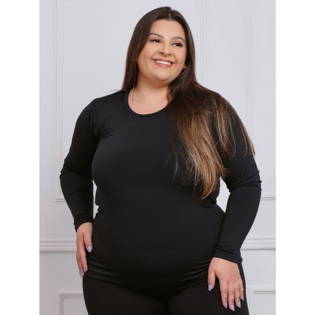 Blusa Plus Size Térmica Flanelada Peluciada Inverno 11127