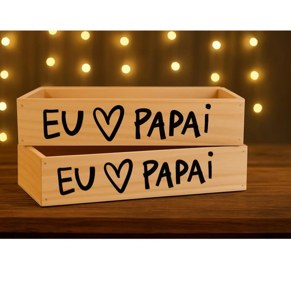 Adesivo Vinil Dia dos Pais Eu Amo Papai – Kit com 10 Unidades | Para Balão, Caixa e Cesta Presenteável
