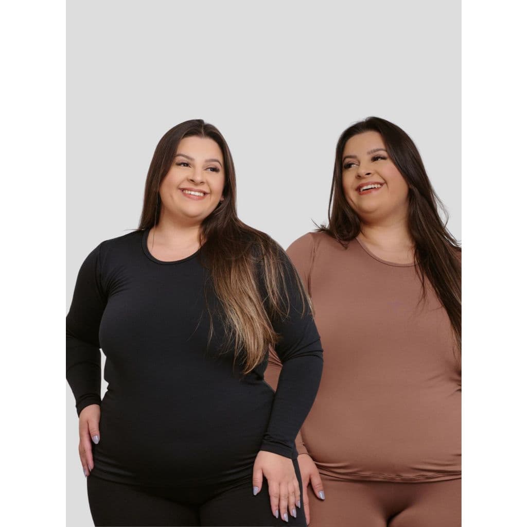 KIT 2 Blusas Plus Size Flanelada Inverno Peluciada 11127