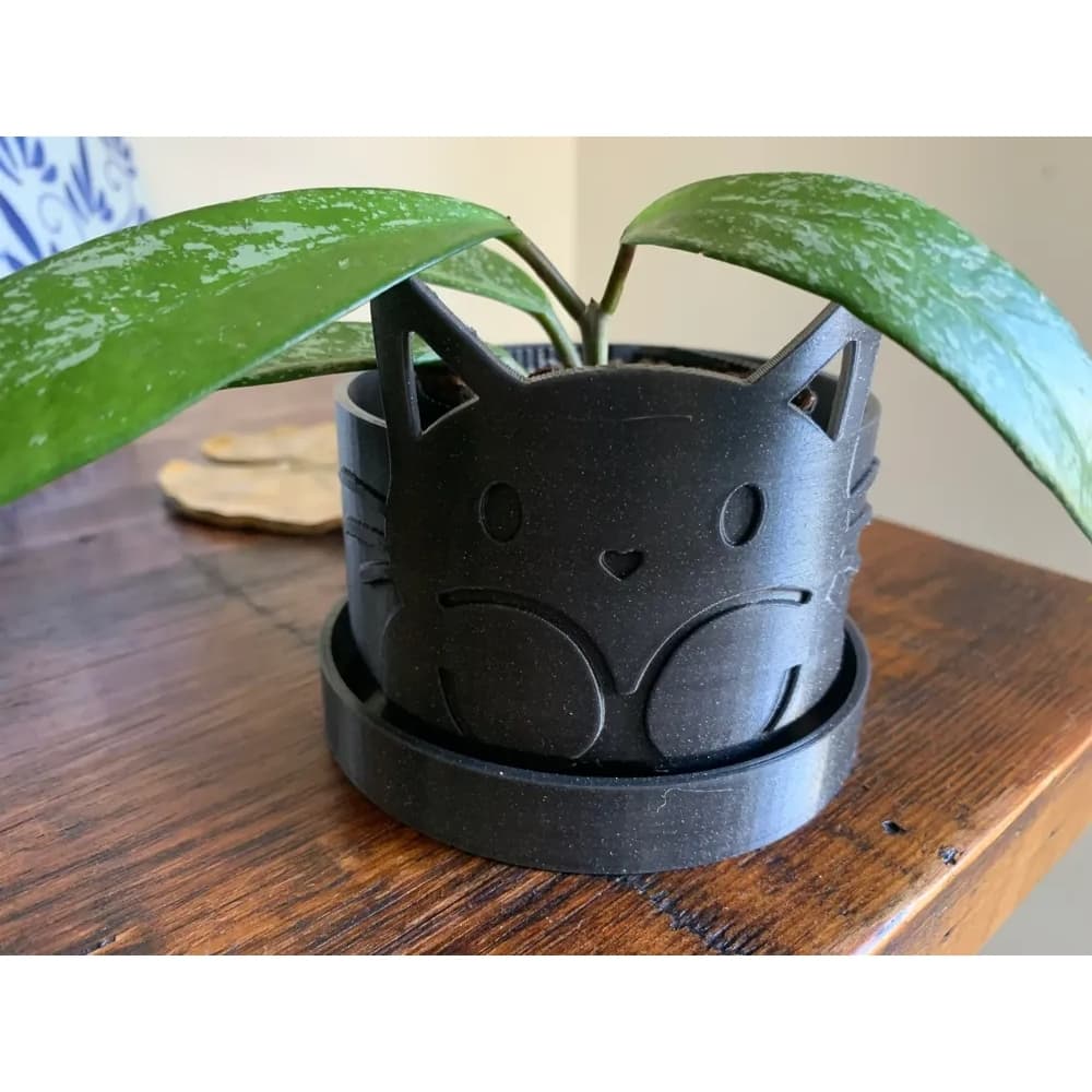 Cachepot Gato Vaso de Planta Fofo Decorativo Pequeno 3D Vasinho Suculenta Pet Lover Presente Mesa Criativo Porta Caneta