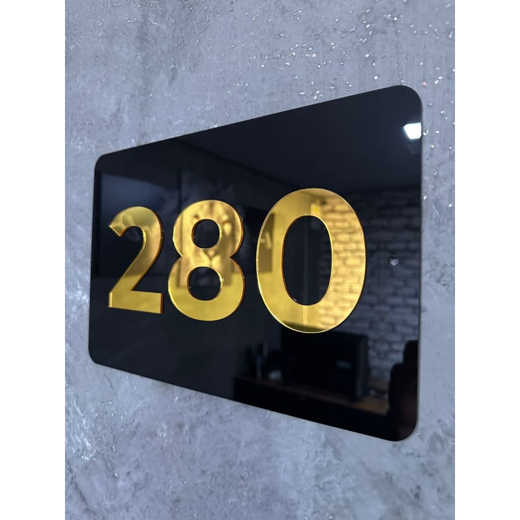 Placa Numero  - Acrílico Espelhado 2mm | Placa Sinalização