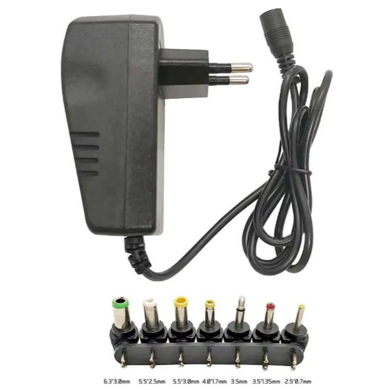 Kit 10 Fonte Universal Bivolt Regulável 3v 4.5v 6v 7.5v 9v 12v 3.5a 30w 7 Pinos