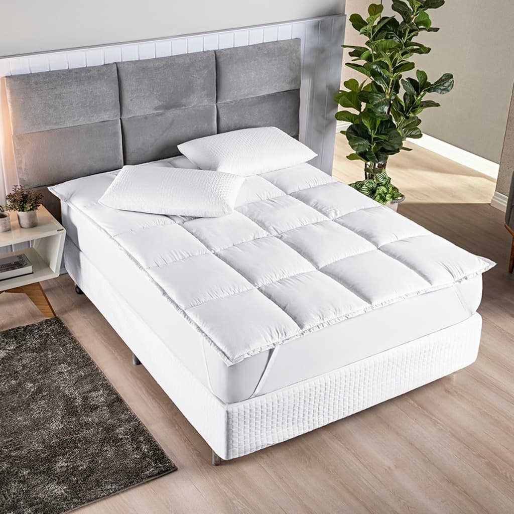 Pillow Top Protetor de Colchão 400 Fios Macio Super King Queen Casal Solteiro
