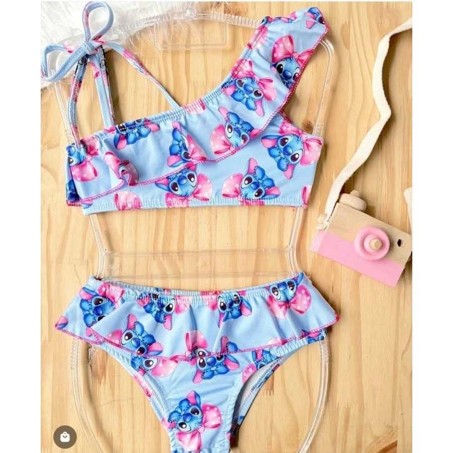 Biquini Infantil Feminino Stitch com Detalhes Promoção
