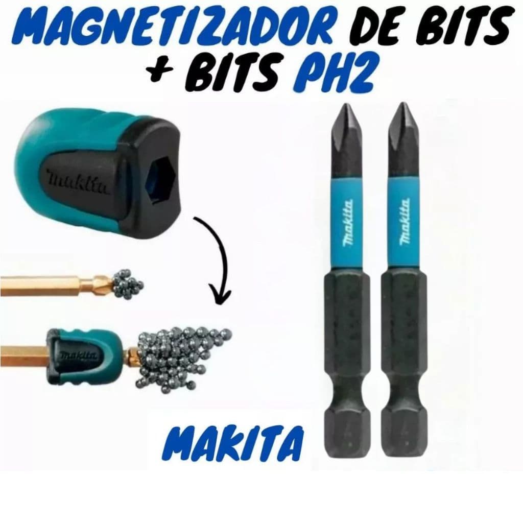 Bits Ph2 Makita De Impacto B-63725 + Magnetizador E-03442