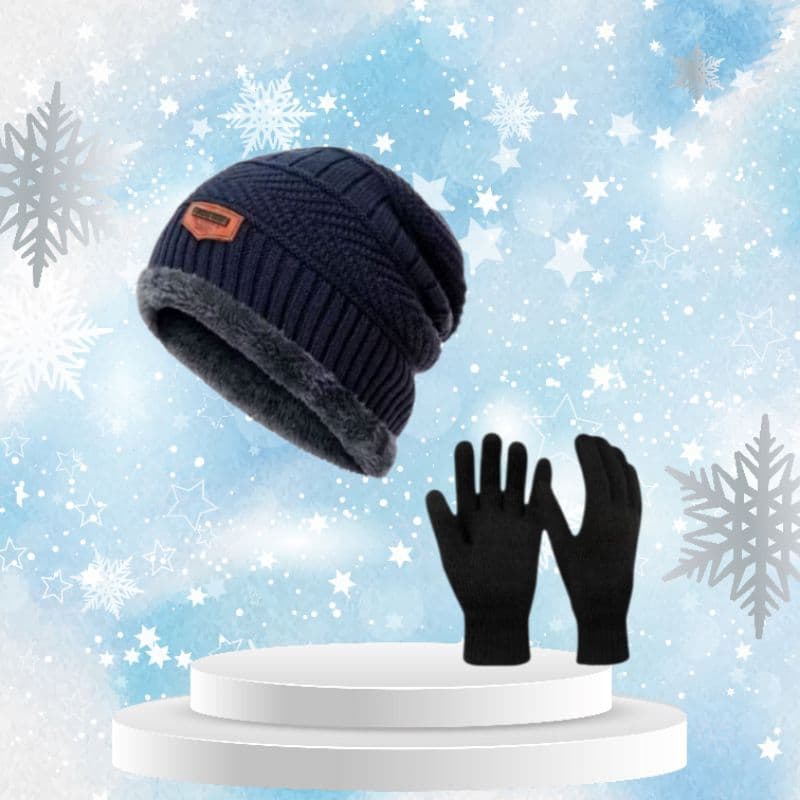 kit toca peluda + luva la preta femenino masculino adulto perfeito para o inverno.