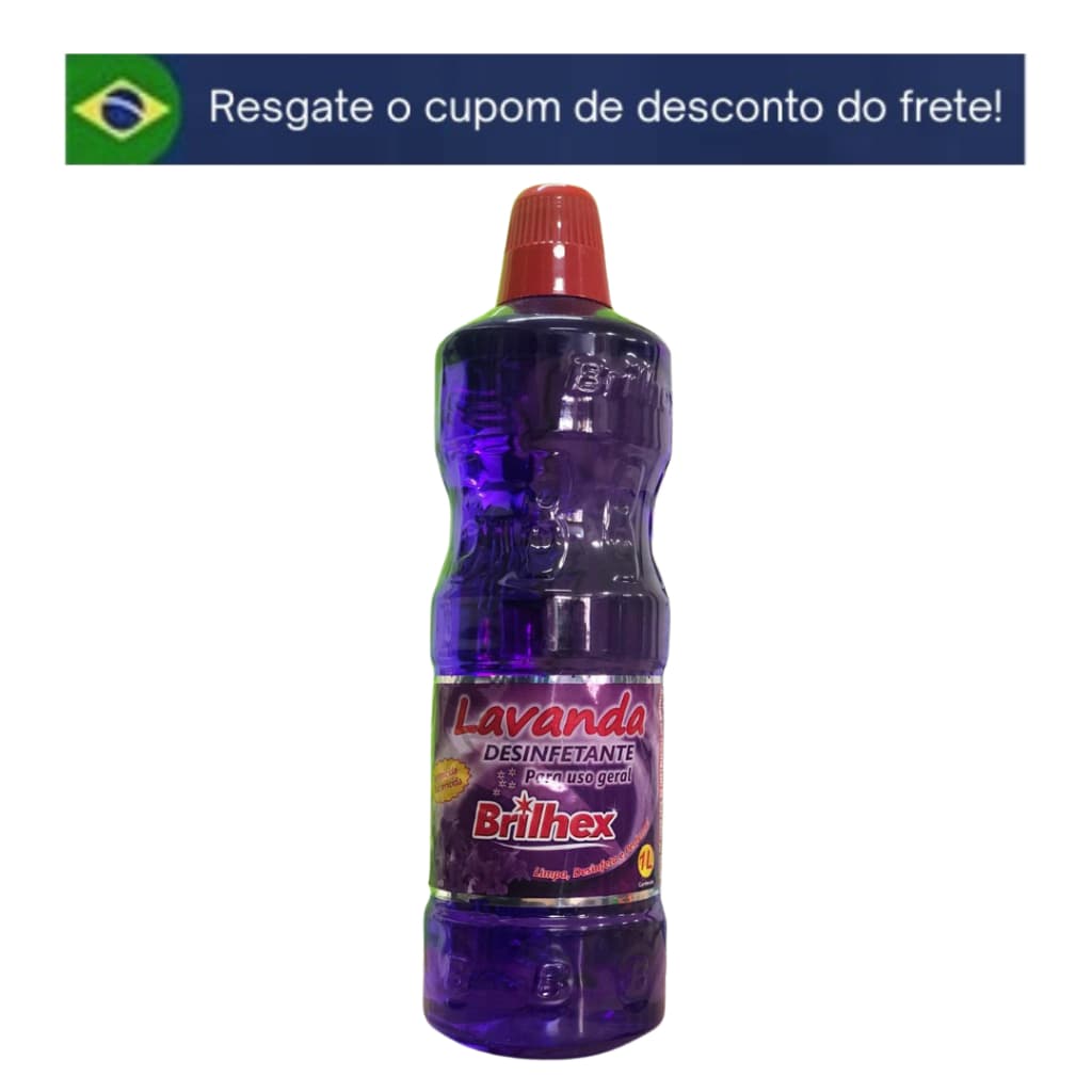Desinfetante Brilhex Lavanda Limpa, desinfeta e perfuma 1 Litro; ENVIO IMEDIATO