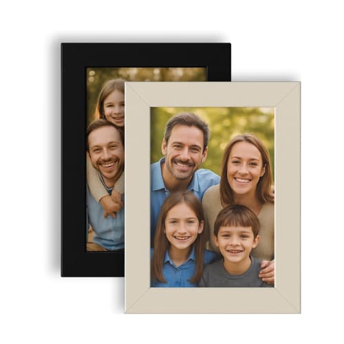 Kit Com 2 Porta Retrato A6 10x15cm Branco e Preto Com Vidro.
