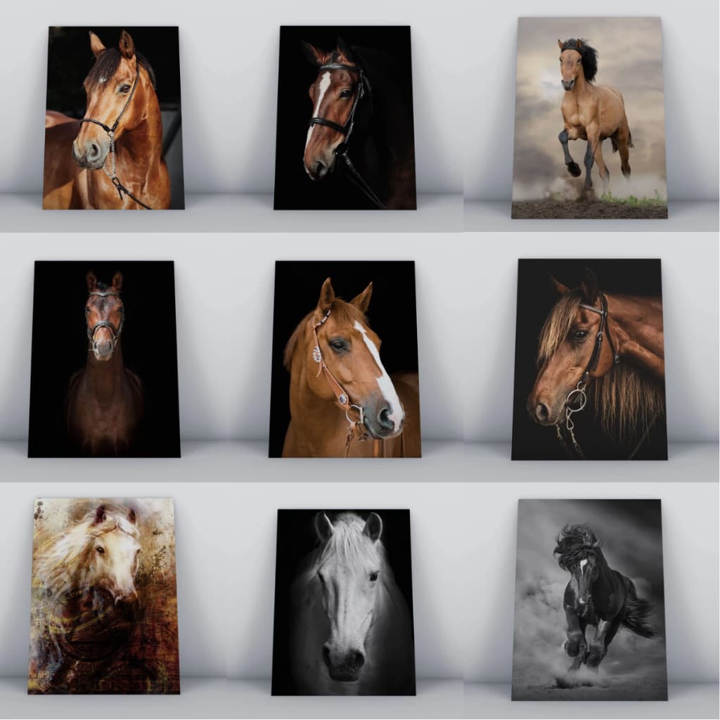 Quadros Decorativos Animais Cavalos Para Quarto Sala Area Escritório Apartamento